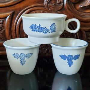3 Yorktowne Pieces 2 Custard Cups & 1 Mug by Pfaltzgraff